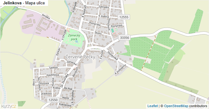 Jelínkova - mapa ulice