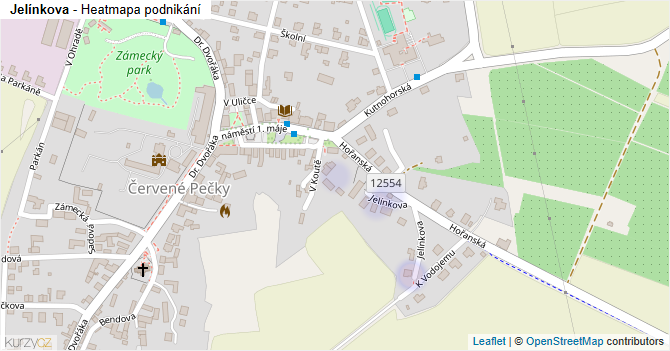 Jelínkova - mapa podnikání