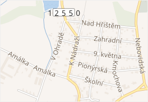 K Nádraží v obci Červené Pečky - mapa ulice
