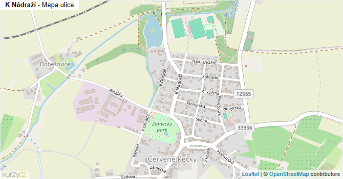 K Nádraží - mapa ulice
