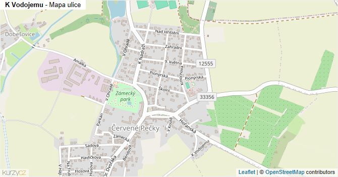 K Vodojemu - mapa ulice