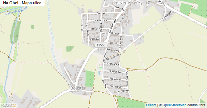 Na Obci - mapa ulice