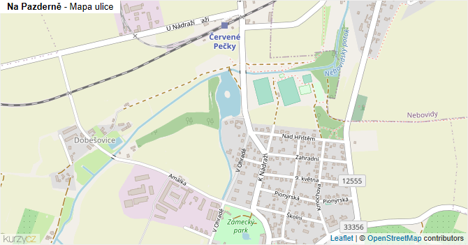 Na Pazderně - mapa ulice
