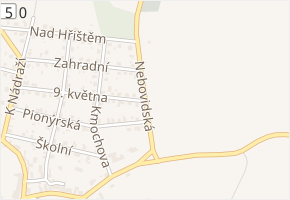 Nebovidská v obci Červené Pečky - mapa ulice