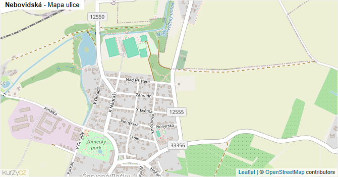 Nebovidská - mapa ulice
