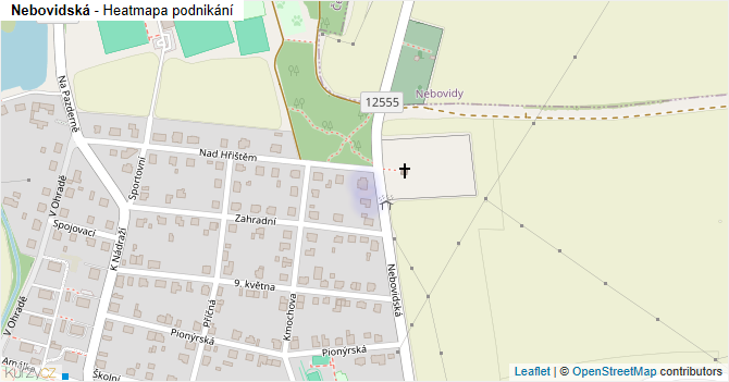 Nebovidská - mapa podnikání