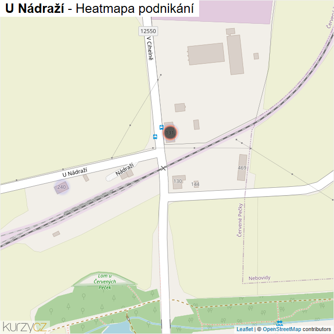 Mapa U Nádraží - Firmy v ulici.