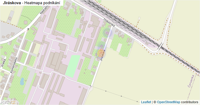 Jiráskova - mapa podnikání