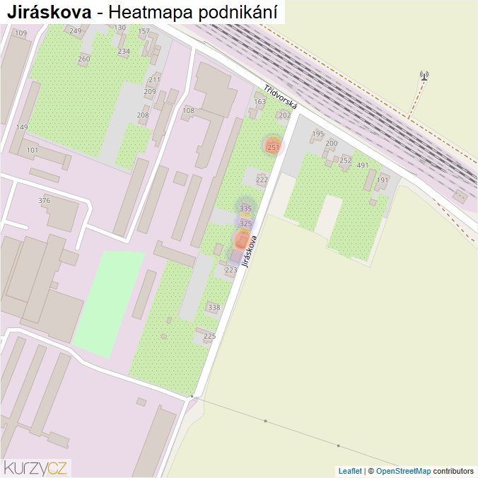 Mapa Jiráskova - Firmy v ulici.