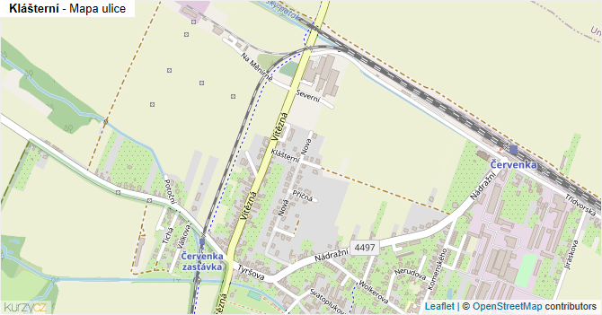 Klášterní - mapa ulice