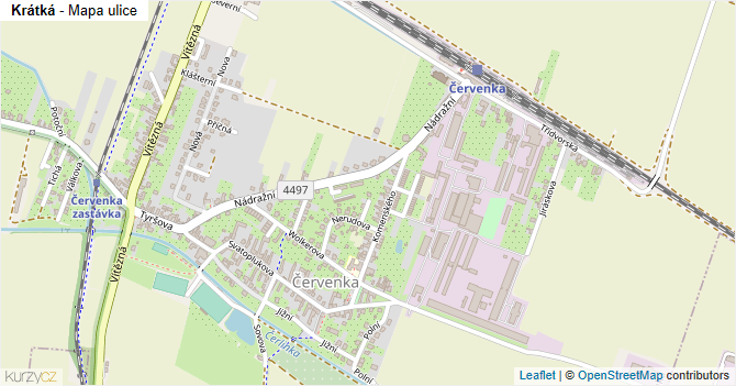 Krátká - mapa ulice
