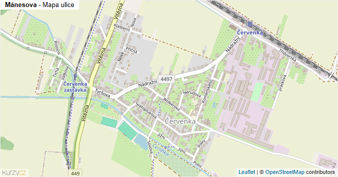 Mánesova - mapa ulice
