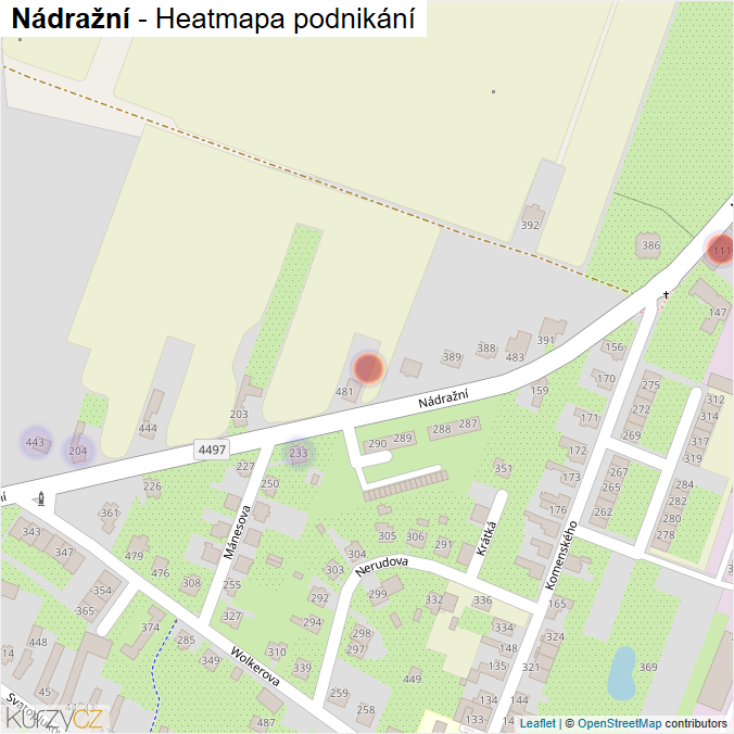 Mapa Nádražní - Firmy v ulici.