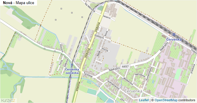Nová - mapa ulice