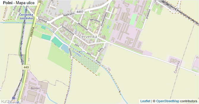 Polní - mapa ulice