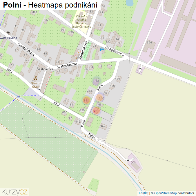 Mapa Polní - Firmy v ulici.
