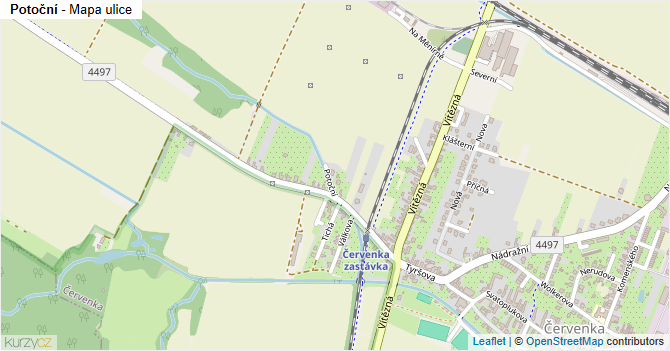 Potoční - mapa ulice