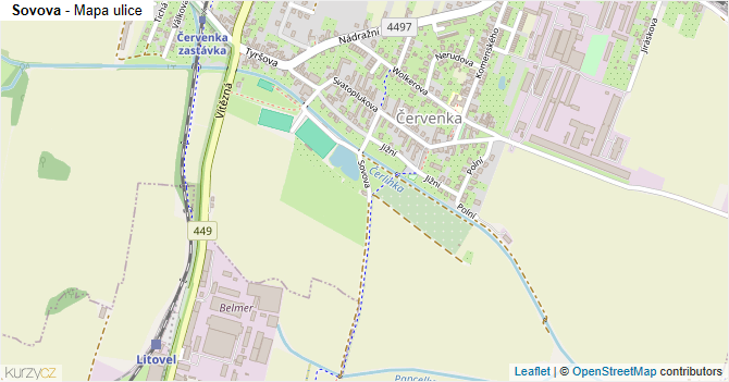 Sovova - mapa ulice