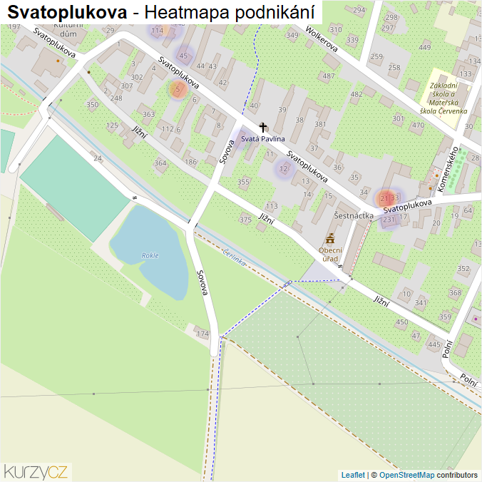 Mapa Svatoplukova - Firmy v ulici.