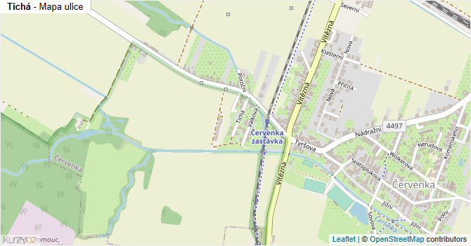 Tichá - mapa ulice