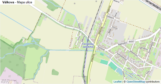 Válkova - mapa ulice