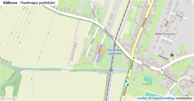 Válkova - mapa podnikání