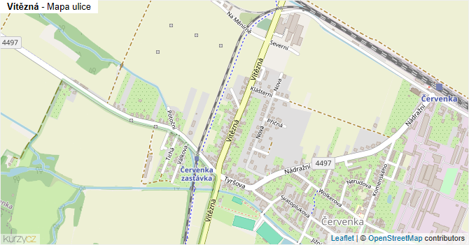 Vítězná - mapa ulice