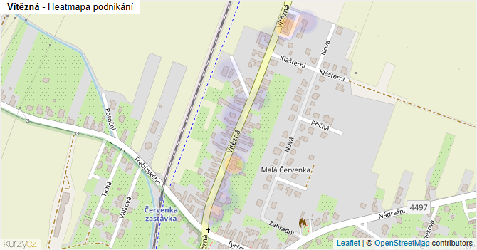 Vítězná - mapa podnikání