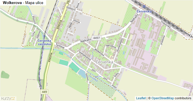 Wolkerova - mapa ulice