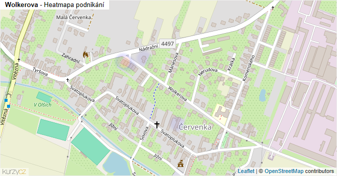 Wolkerova - mapa podnikání