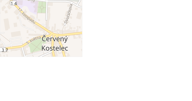 17. listopadu v obci Červený Kostelec - mapa ulice
