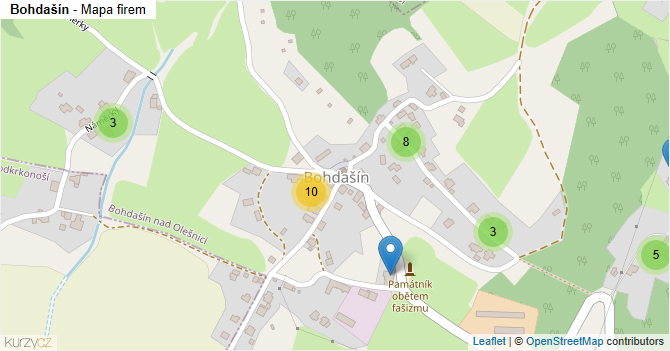 Bohdašín - mapa firem