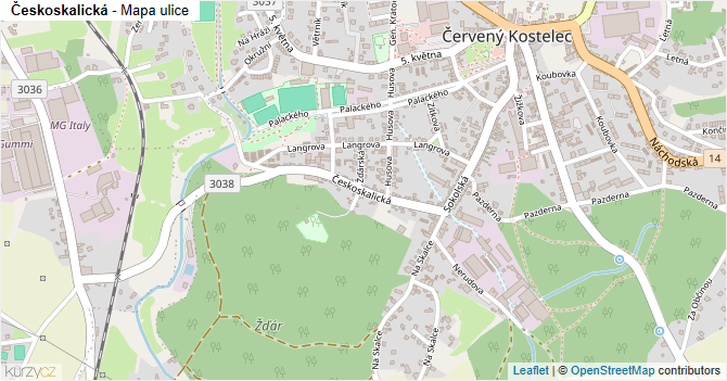 Českoskalická - mapa ulice