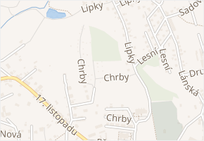 Chrby v obci Červený Kostelec - mapa ulice
