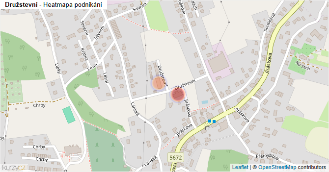 Družstevní - mapa podnikání
