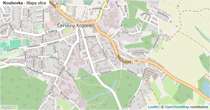 Koubovka - mapa ulice