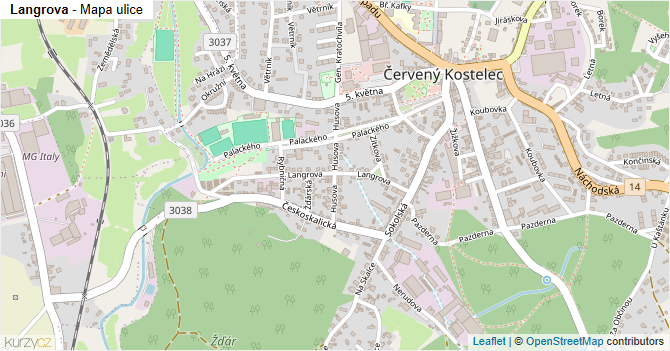 Langrova - mapa ulice
