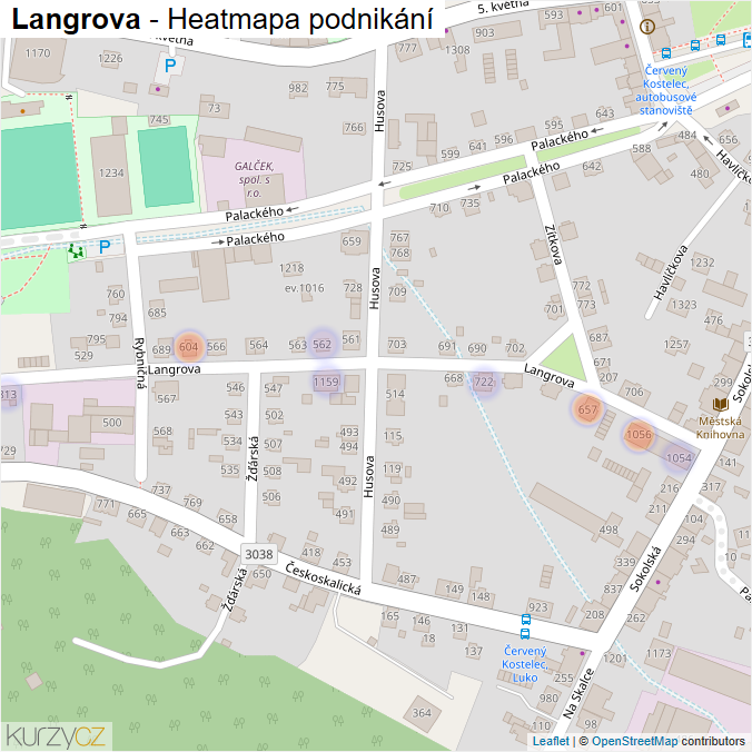 Mapa Langrova - Firmy v ulici.
