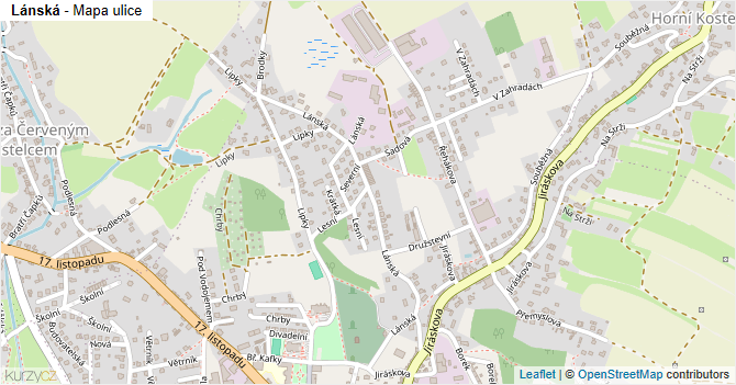 Lánská - mapa ulice