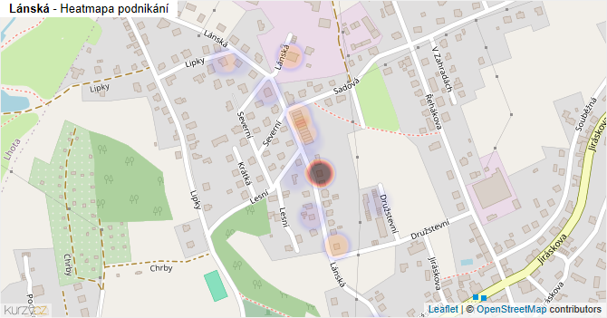 Lánská - mapa podnikání