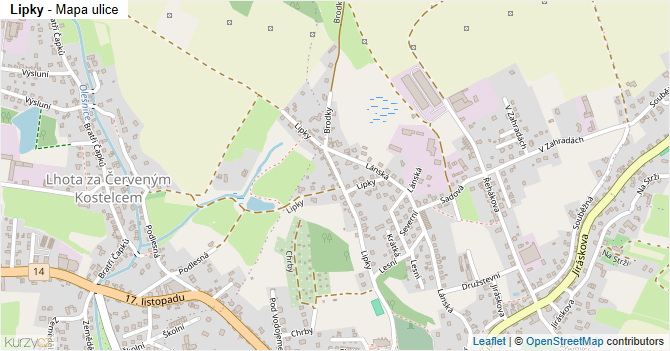 Lipky - mapa ulice