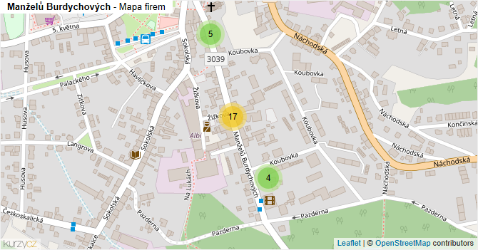 Manželů Burdychových - mapa firem
