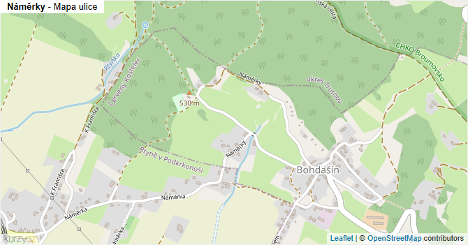 Náměrky - mapa ulice