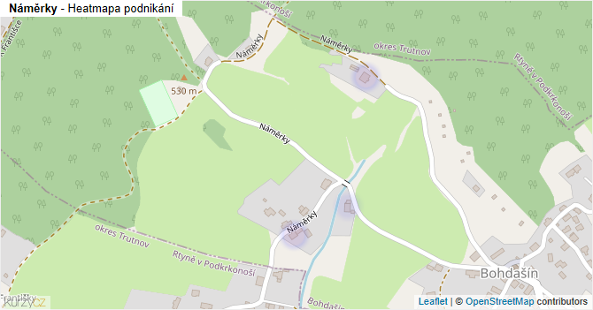 Náměrky - mapa podnikání
