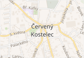 Nová v obci Červený Kostelec - mapa ulice