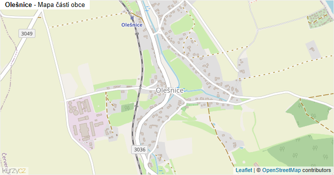 Olešnice - mapa části obce