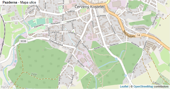 Pazderna - mapa ulice