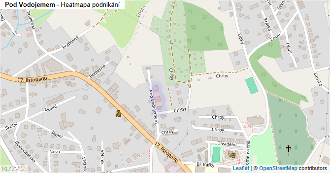 Pod Vodojemem - mapa podnikání