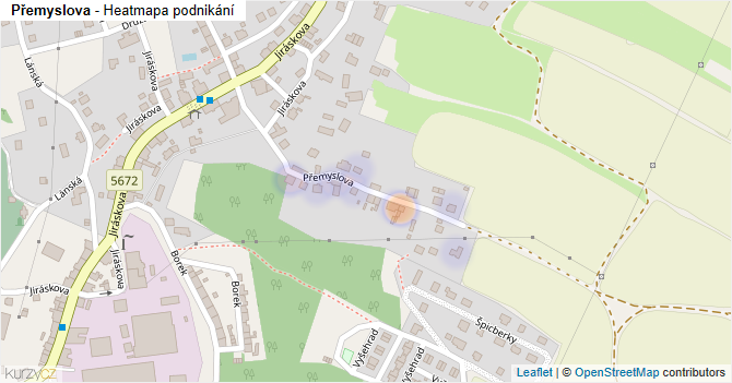 Přemyslova - mapa podnikání
