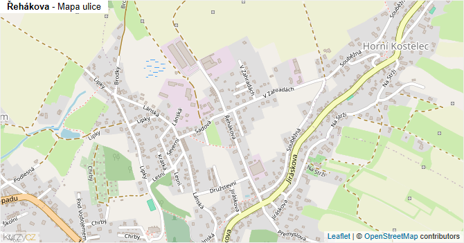 Řehákova - mapa ulice